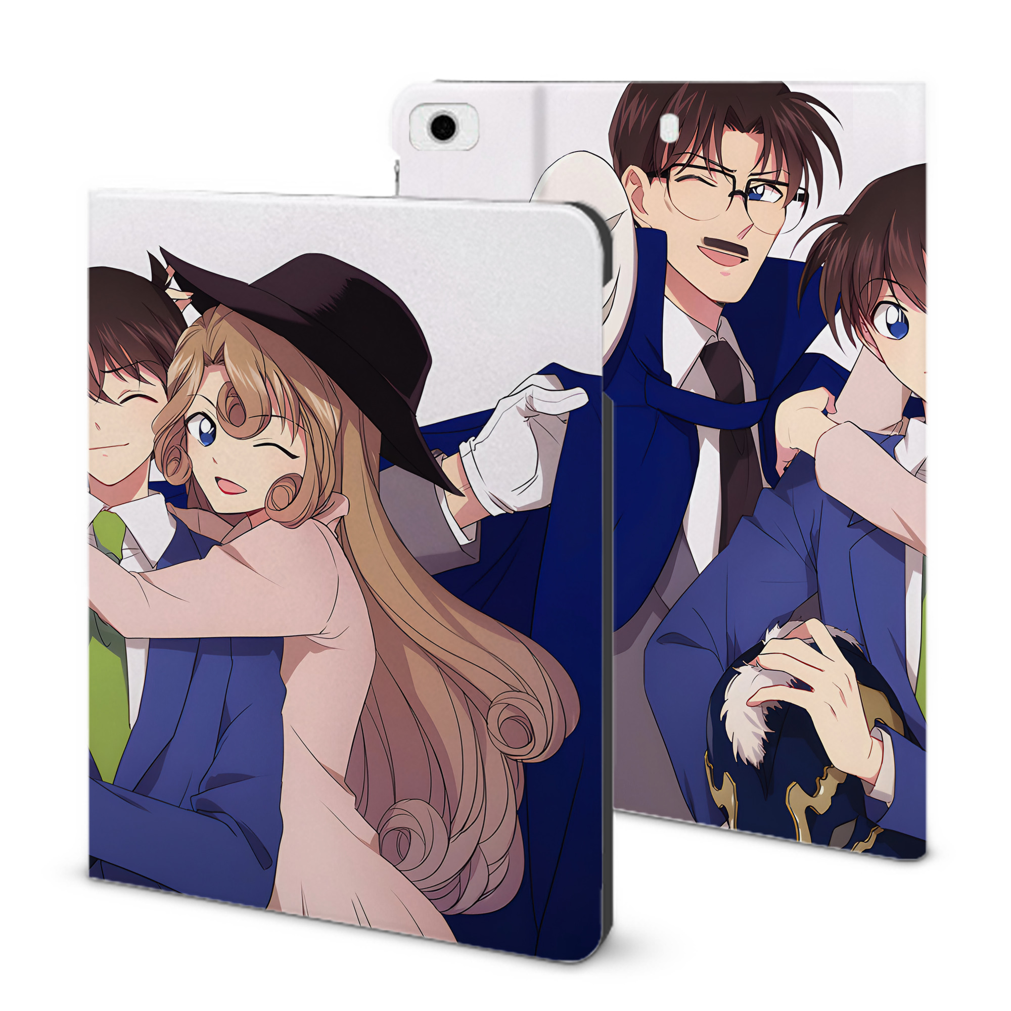 （画像用） 名探偵コナン Detective Conan IPad ケース ブック型 PUレザー TPU 耐衝撃 軽量 薄型 ペン収納なし 全面保護 IPad 各モデル対応